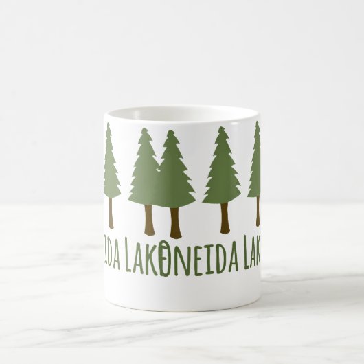Oneida Lake Rustic Camping Pine Trees Woods Forest Kaffeetasse (Mittel)