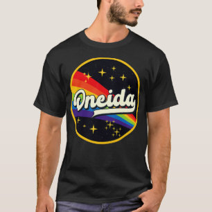Oneida-Regenbogen im Weltraum Vintager Stil T-Shirt