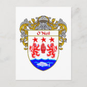 O'Neil Coat of Arms (Mantled) Postkarte (Vorderseite)