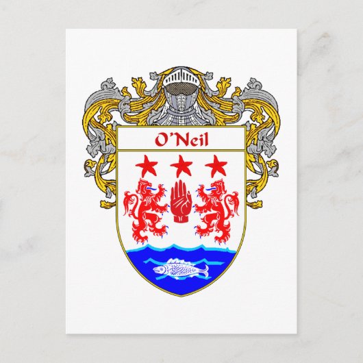 O'Neil Coat of Arms (Mantled) Postkarte (Vorderseite)