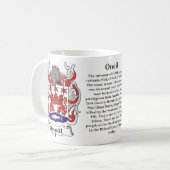 Oneil, Geschichte, Bedeutung und die Wappen-Tasse Kaffeetasse (Vorderseite Links)