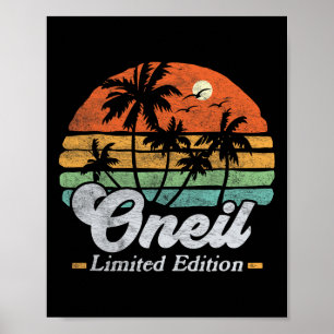 Oneil Surname Funny Retro 90er Geburtstags Beach F Poster