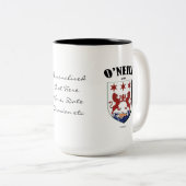 O'Neill Familienwappen, Übersetzung und Bedeutung Zweifarbige Tasse (VorderseiteRechts)