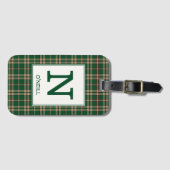 O'Neill Tartan Green und Tan Kariertes Muster Gepäckanhänger (Vorderseite (Horizontal))