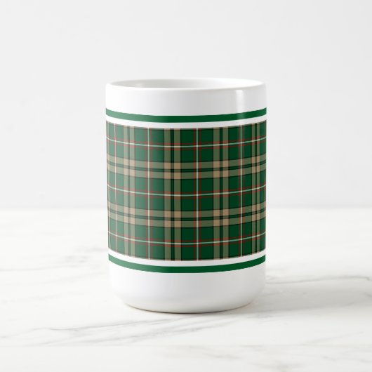 O'Neill Tartan Tan und Green Irish Kariert Kaffeetasse (Mittel)