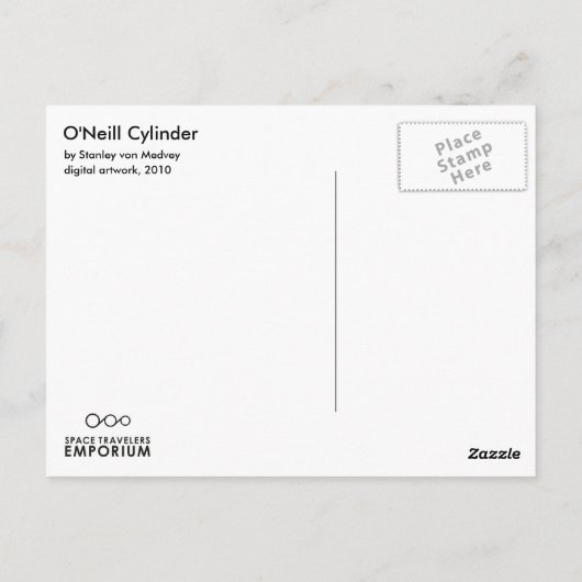 O'Neill-Zylinder Postkarte (Rückseite)