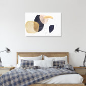 Oneline-Faceart mit arbstrakten, farbigen Formen Leinwanddruck (Insitu (Schlafzimmer))