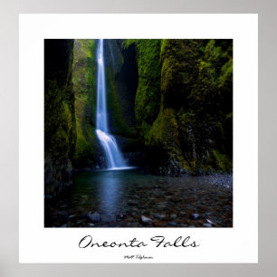 Oneonta Falls in Oregon poster, customizable title Poster
