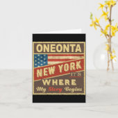 Oneonta Ny Its Where My Story Begins _1 Karte (Gelbe Blume)