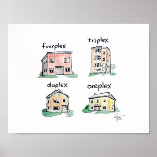 Oneplex Duplex Triplex Fourplex Poster