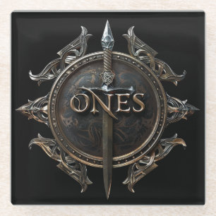 ONEs-Abzeichen Glasuntersetzer