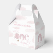 Oneside Hot Air Ballon Pink 1. Geburtstag Geschenkschachtel (Rückseite)
