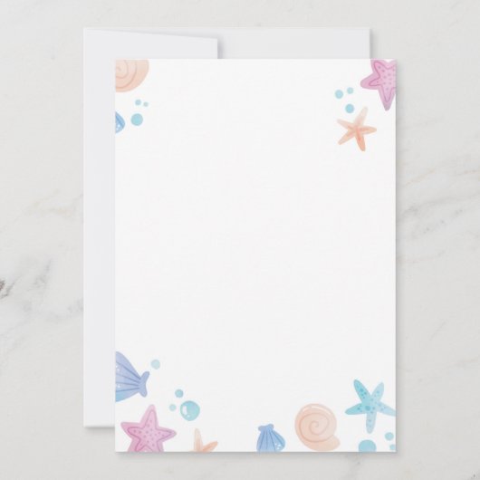 Onethe Sea Mermaid 1. Geburtstag Einladung (Rückseite)