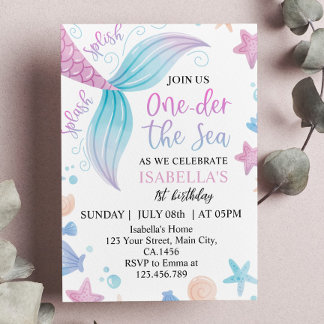 Onethe Sea Mermaid 1. Geburtstag Einladung