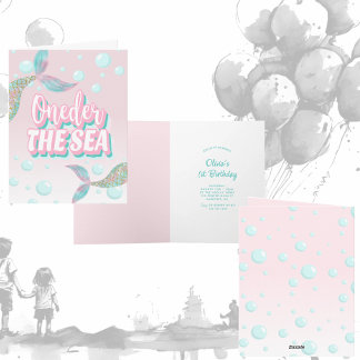 Onethe Sea Mermaid 1. Geburtstag Einladung