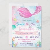 Onethe Sea Mermaid 1. Geburtstag Einladung (Vorderseite)