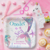 Onethe Sea Mermaid 1. Geburtstag Pink Lila Pappteller (Party)