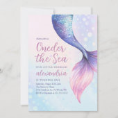 Onethe Sea Mermaid Erster Geburtstag Einladung (Vorderseite)