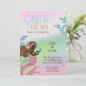 Onethe Sea Mermaid Erster Geburtstag Einladung (Stehend Vorderseite)