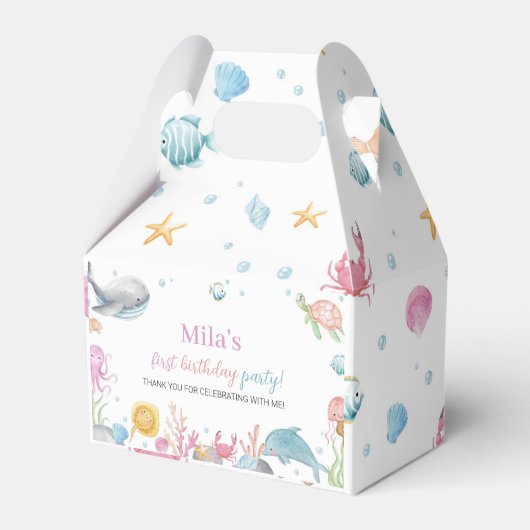 Onethe Sea Pastel Birthday Favor Box Geschenkschachtel (Vorderseite)