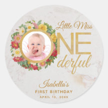 Onetime First Birthday Foto Floral Rose Wreath