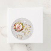 Onetime First Birthday Foto Rose Wreath Floral Geschenkanhänger (Beispiel)