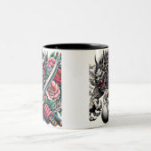 Oni & Bakeneko - Enchanted Guardians Edition Zweifarbige Tasse (Mittel)
