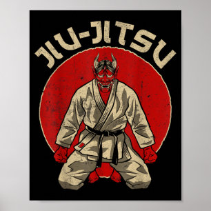 Oni-Dämon Jiu Jitsu Retro BJJ MMA Jujitsu Poster