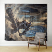 Oni Demon in the Gothic Cathedral Wandteppich (Beispiel (Horizontal))