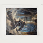 Oni Demon in the Gothic Cathedral Wandteppich (Vorderseite (Horizontal))