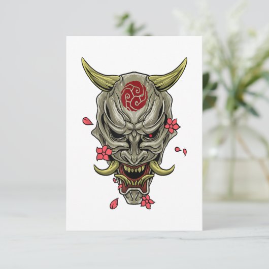 Oni Demon Japanese Devil Dankeskarte (Stehend Vorderseite)