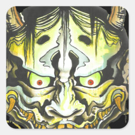 Oni Devil Design Quadratischer Aufkleber