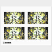 Oni Devil Design Rechteckiger Aufkleber (Blatt)