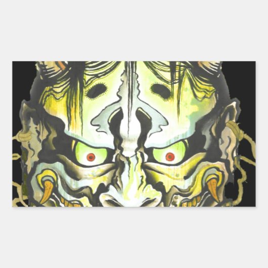 Oni Devil Design Rechteckiger Aufkleber (Vorderseite)