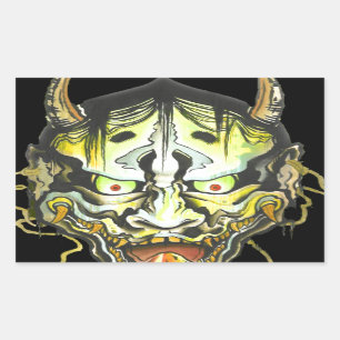 Oni Devil Design Rechteckiger Aufkleber