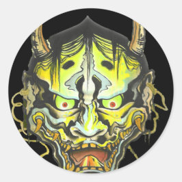 Oni Devil Design Runder Aufkleber