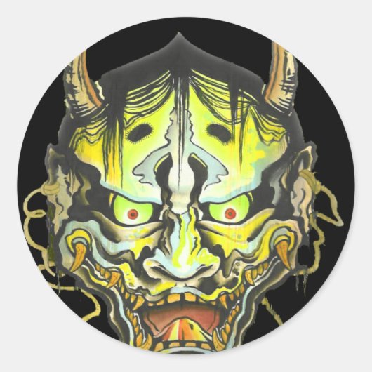 Oni Devil Design Runder Aufkleber (Vorderseite)