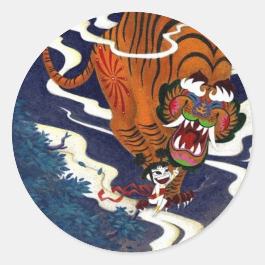 Oni Liebe Runder Aufkleber (Vorderseite)