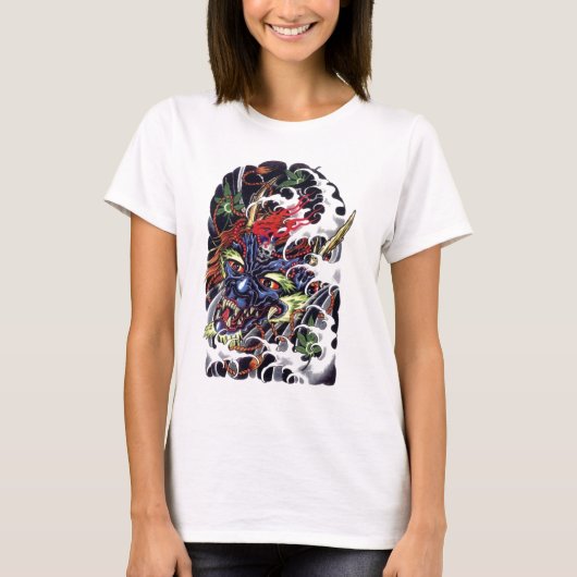 Oni & Maple Tattoo Design T-Shirt (Vorderseite)