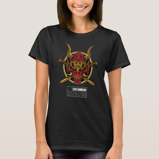 Oni Mask Japanese Demon Face Devil Ronin 1 T-Shirt (Vorderseite)