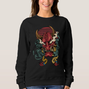 Oni Mask Japanese Devil Face Japan Street Style Sweatshirt