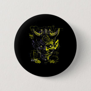 Oni Mask Japanisch Mythologie Niedlich Ghost Hallo Button