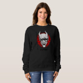 Oni Mask Japanischer Demon Devil Harajuku Ästhetik Sweatshirt (Vorne ganz)