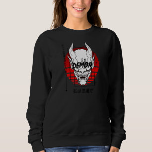 Oni Mask Japanischer Demon Devil Harajuku Ästhetik Sweatshirt