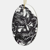 Oni Mask japanisches Design Keramikornament (Links)