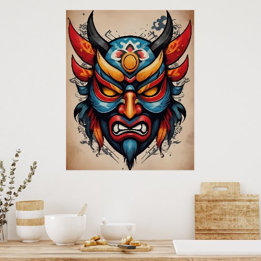 Oni Mask Poster (Küche)