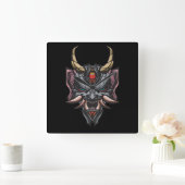 Oni Mask Quadratische Wanduhr (Zuhause)