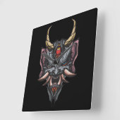 Oni Mask Quadratische Wanduhr (Winkel)