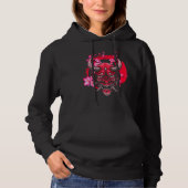 Oni Mask Sakura Blume Ästhetischer Stil Japan Vapo Hoodie (Vorderseite)