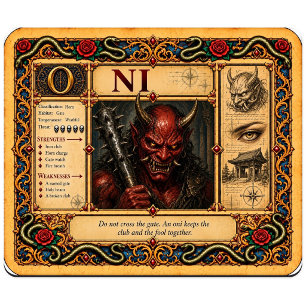 Oni, mittelalterliche Bestiarien-Kunst Mousepad